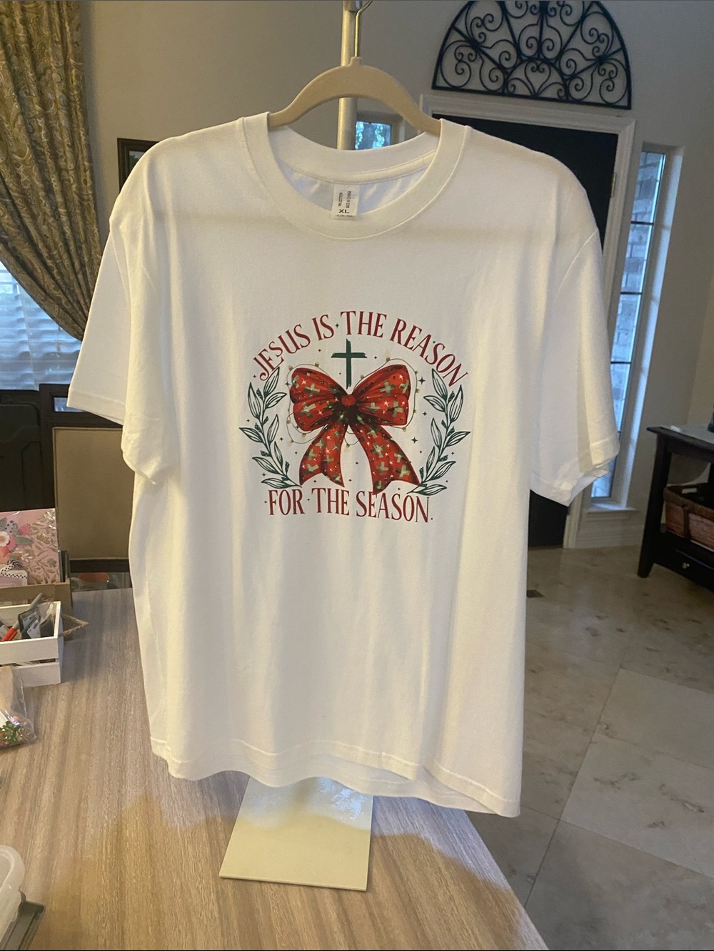 Jesus Is The Reason For The Season White Graphic Tee